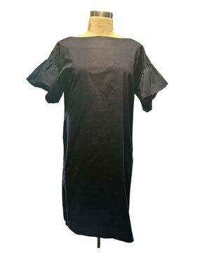 Eden Blake Navy Flutter Sleeve Cotton Blend Shift Dress Size 6